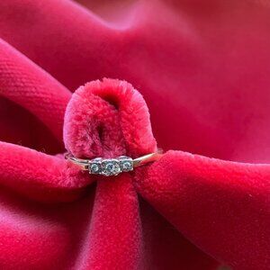 JARED 3-Diamond Petite "Promise Ring" In 14K Rose, White, Yellow, Gold